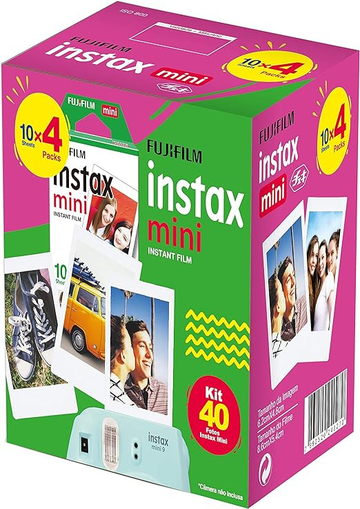 Fujifilm Instax Mini - Filme Com 40 Fotos, Borda Branca, Foto Colorida