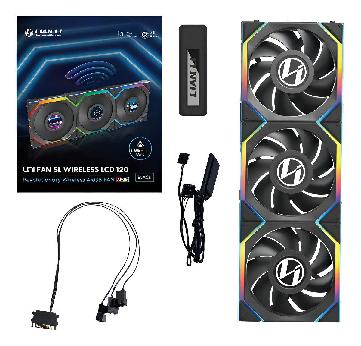 Fan Gamer Lian Li Uni Fan Sl Wireless Lcd Preto 3x120mm Argb