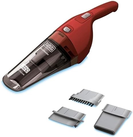 Black Decker Aspirador de Pó e Àgua, Portátil, Vermelho, Modelo APB3600, Bateria de 3,6V