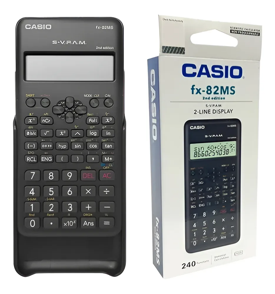 Calculadora Preta Científica 240 Funções Fx-82ms Casio