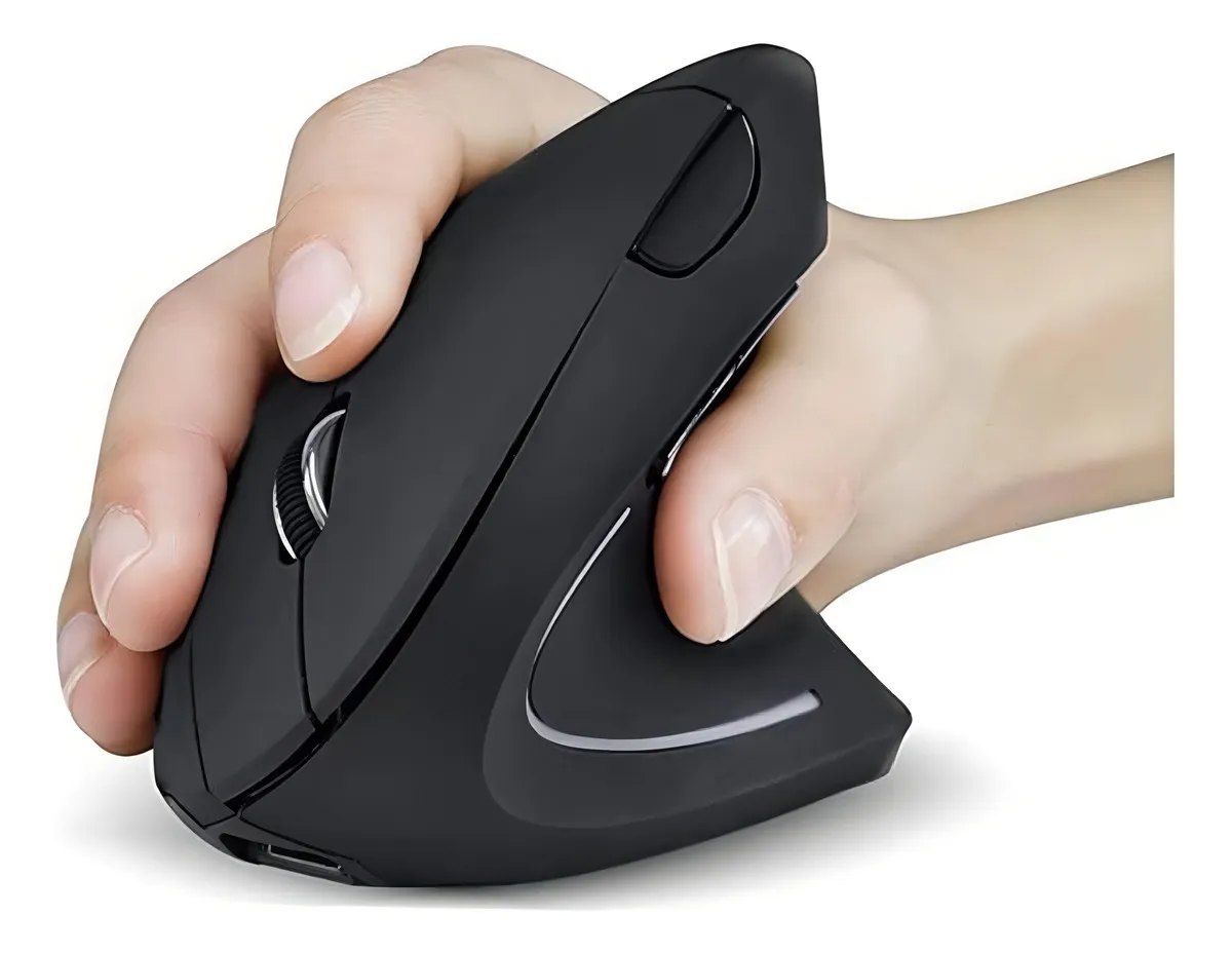 Mouse vertical sem fio recarregável Vinik PM300 preto