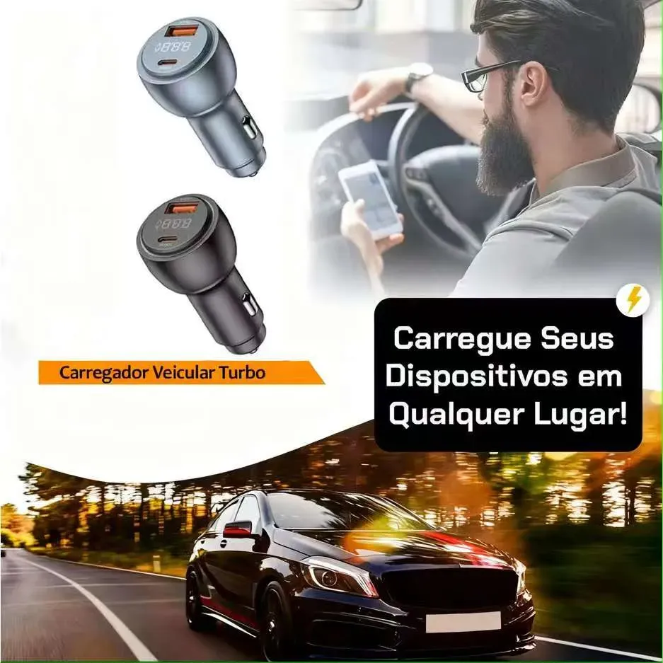 Carregador Veicular - Hmaston L15-6 Super Turbo Duplo Carregador Veicular - Hmaston L15-6 S