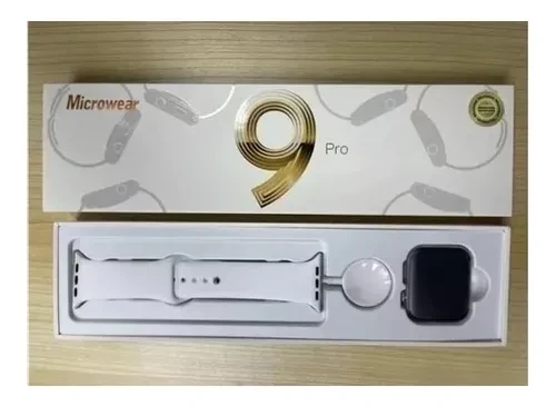 Relógio Smartwatch W59 Pro Série 9 Masculino Feminino Gps Caixa Prateado Pulseira Branco E Prata