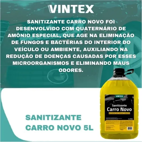 Aromatizante Sanitizante Cheirinho Carro Novo Vonixx 5l