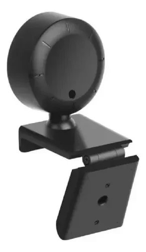 Webcam 1080p Arco Anel Luz Led Microfone Ring Light Usb 360º Cor Preto