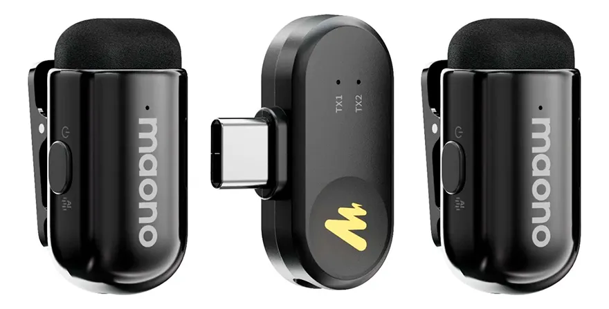 Microfone Lapela Maono Wave T1 Mini Tipo C Lightning Preto