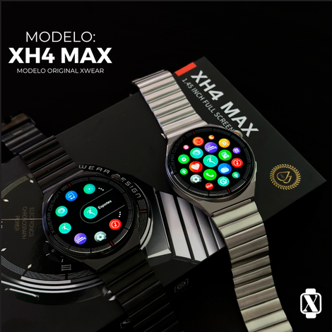 XH4 Max | Smartwatch Executivo com 3 pulseiras