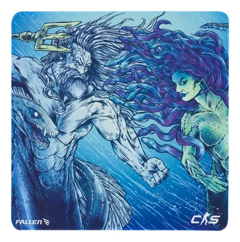 Mousepad Gamer Fallen Medusa - Tecido Control Azul Grande 45x45cm