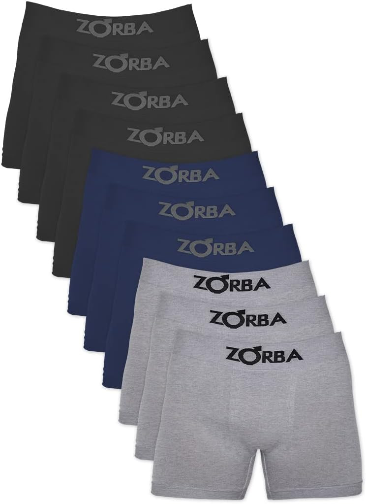 Kit com 10 Cuecas Zorba Boxer Algodão Sem Costura 781 Colorido