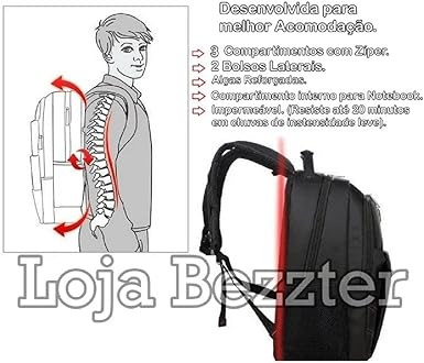 Mochila Reforçada Executiva Escola Trabalho Viagens Masculino/Feminino