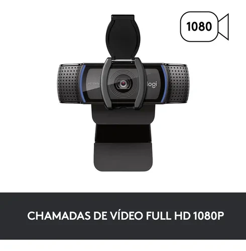 Webcam C920s Pro Full Hd Com Microfone Embutido Logitech Cor Preto
