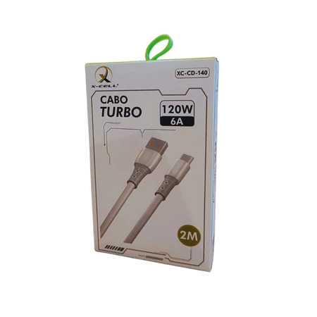 CABO TURBO USB PARA TYPE-C 2MT 120W 6A XC-CD-140