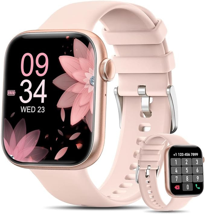 Smartwatch(Responder/Fazer Chamadas),1.8‘’Bluetooth Relogio Smartwatch Feminino para Android IPhones,5ATM À Prova D' Água Ao Ar Livre Fitness Tracker com AI Voz/Frequência Cardíaca/SpO2/Sleep Monitor