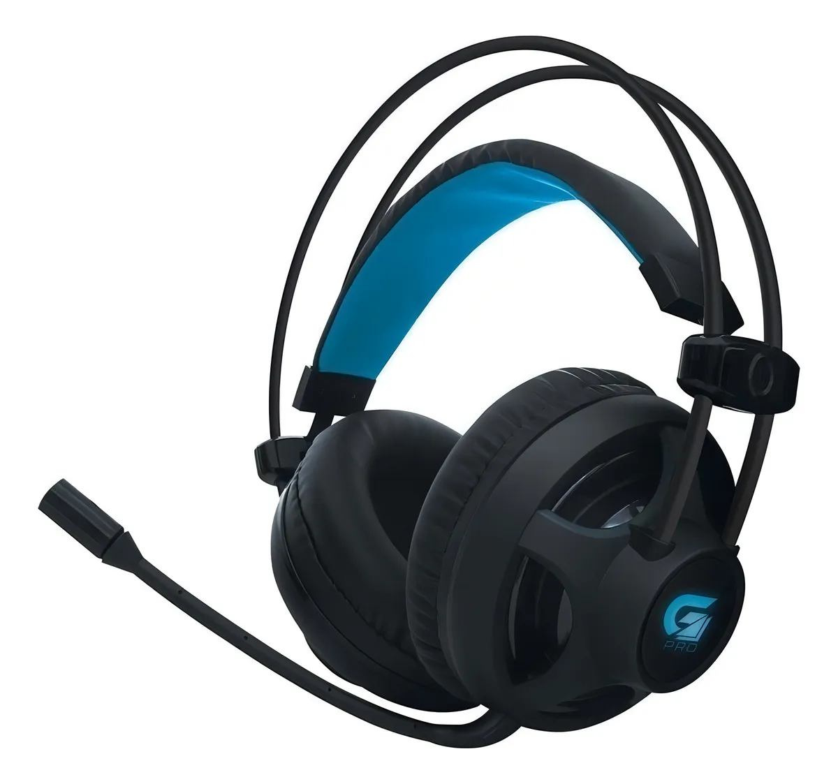 Fone de Ouvido Gamer Fortrek Headset H2 Pro Over LED Azul Cor Preto para PC